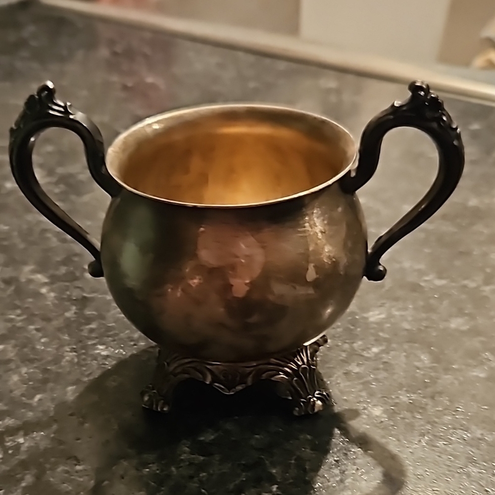 Vintage Silver Goblet with Ornate Handles